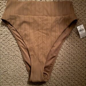 Aerie Brown Ribbed High-Waisted Bikini